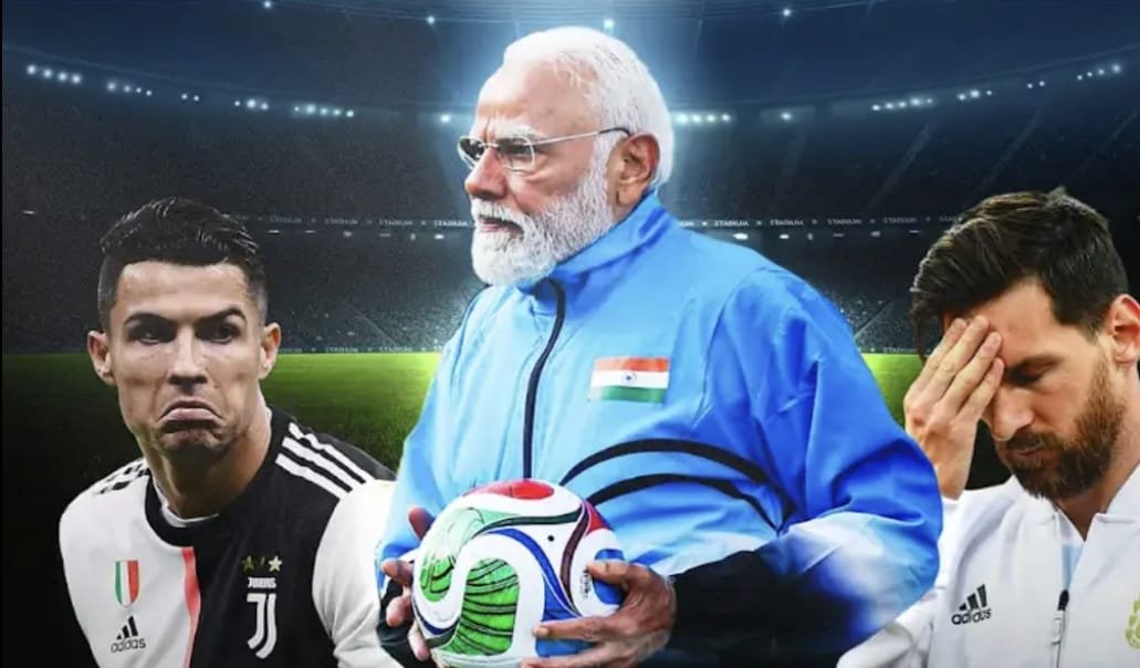 modi playing football