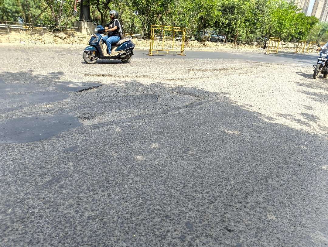 Broken road still underway near Pratap Vihar